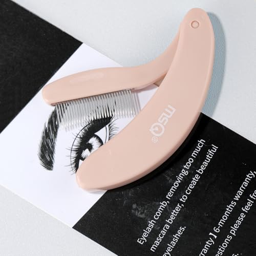 MSQ Folding Eyelash Separator Tool - Stainless Steel Lash Comb in Khaki