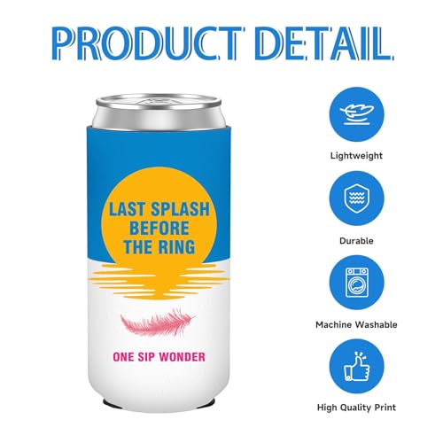 Bohaluo 12-Pack Slim Bachelorette Party Can Cooler Sleeves - White