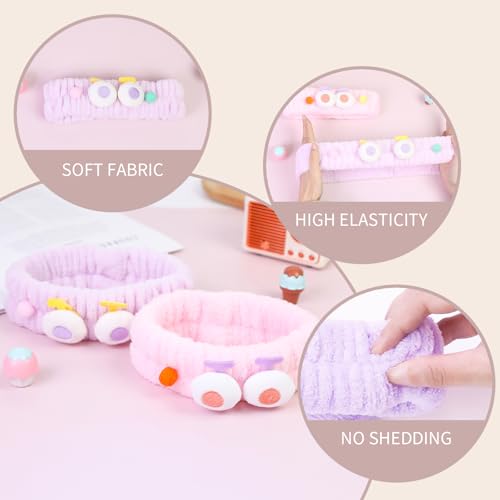 FlyingMage Spa Headband for Washing Face 2 Pack Fluffy Makeup Hair Band