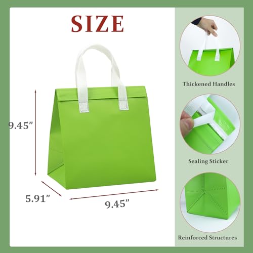12Pcs Insulated Cooler Bags - 9.45" x 9.45" x 5.91" - 6 Colors