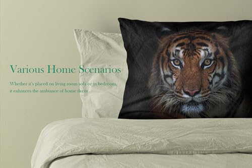 Siberian Tiger Throw Pillow Cover 20x26 Decorative Pillowcase