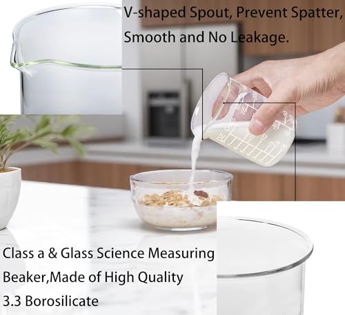 Ackers 250ml Borosilicate Glass Measuring Cup with Etched Graduations