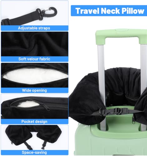 Adjustable Stuffable Neck Pillow for Travel with Storage
