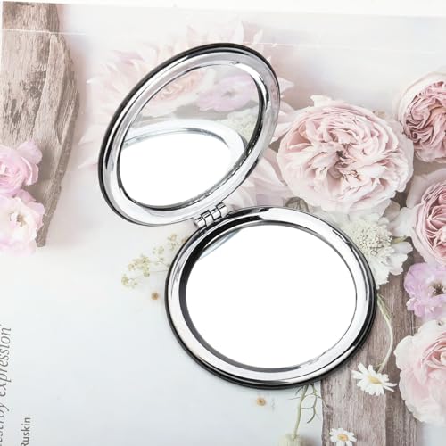 Portable Rose Gold Makeup Mirror with Inspirational Quote