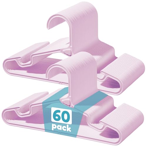 Vtopmart 60 Pack 11-Inch Kids Clothes Hangers, Space-Saving Interlocking Baby Hangers