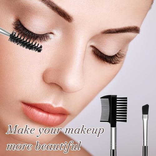Eyebrow Brush and Eyelash Comb 2-Piece Professional Makeup Tool Set