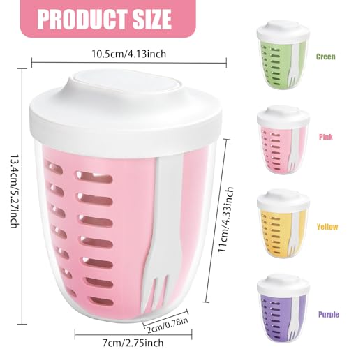 20oz BPA-Free Fruit Salad Storage Container with Fork & Lids