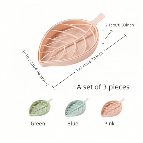 Leaf-Shaped Soap Dish Set - 2-Tier Wall-Mounted Organizer