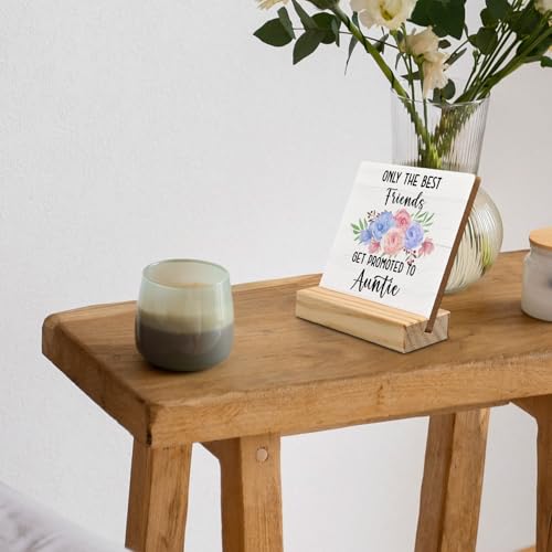 Auntie Gifts Wooden Desk Decor Plaque | 4x4 Inch Funny Sign