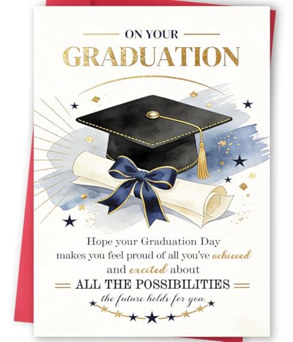 FANCYLUCKY Graduation Card - Motivational Congratulations Gift (Model 474)