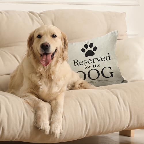Reserved for The Dog Linen Throw Pillow Cover, 18x18 Decorative Dog Case