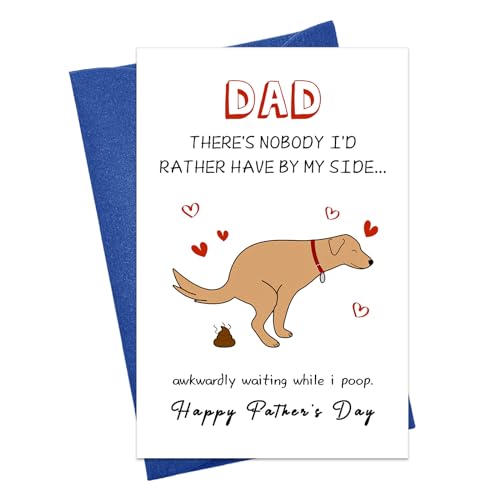 Funny Dog Dad Father's Day Card with Envelope - Hilarious Gift