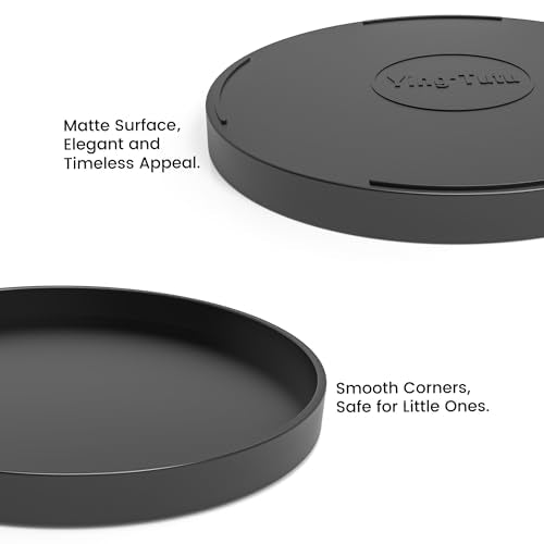 Blaucasa 9" Black Round Bathroom Vanity Tray - Versatile Decor & Organizer