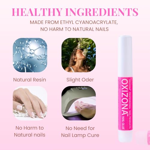 OXIZONA Professional Strong Nail Glue for Press On Nails & Tips - 6Pcs