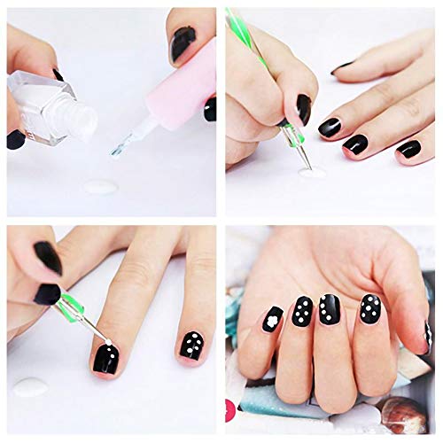 HiMo 5-Piece 2-Way Nail Art Dotting Pen and Manicure Tool Set