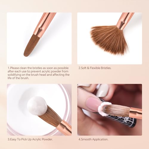 Siyuwuro Kolinsky Acrylic Nail Brush Size 14 Oval Nail Art Brush