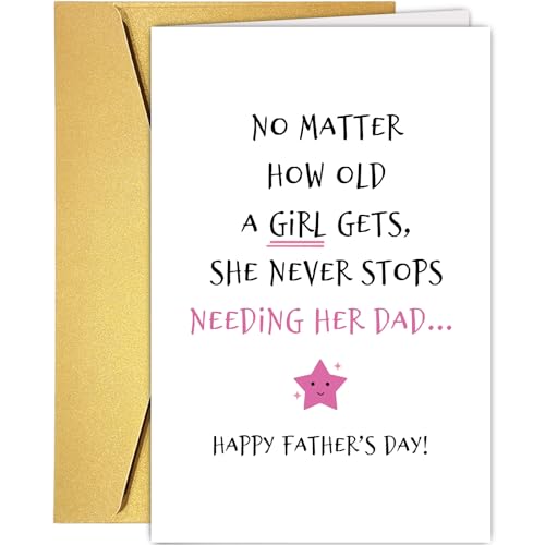 Fathers Day Card from Daughter - Sweet Greeting Card for Dad