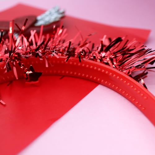 Needzo Valentine's Day Heart Bopper Headband with Sparkly Angel Wings