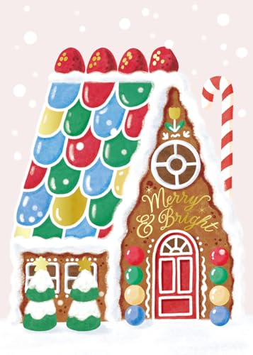 Gooji Vintage Gingerbread House Christmas Card with Envelopes