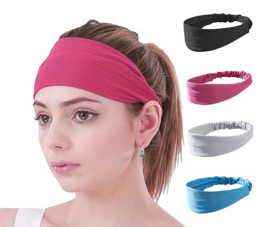 SUJAYU Women's 4 Pack Wide Headbands Non Slip Moisture Wicking
