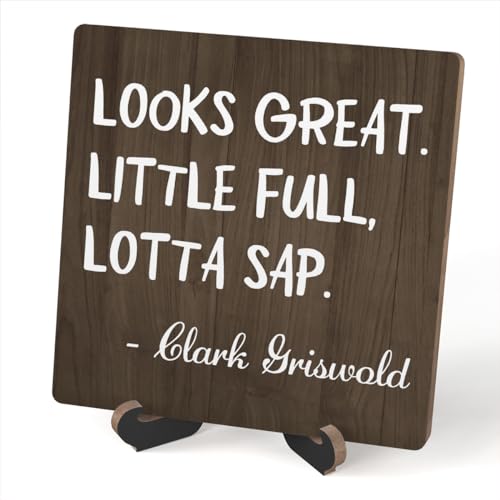 Looks Great Wooden Christmas Sign with Stand - Indoor Holiday Decor