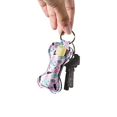 Neoprene Chapstick Lipstick Keychain Holder 5-Pack Lip Balm Pouch