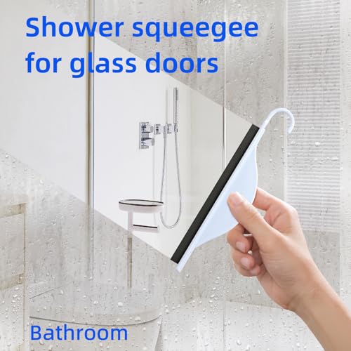 2-Pack Mini Shower Squeegee for Glass & Bathroom Cleaning