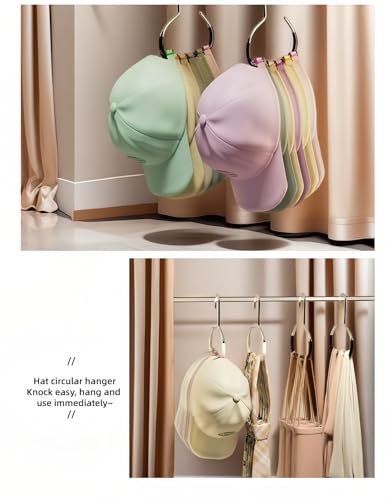 Multi-Function Wall-Mounted Hat & Scarf Organizer - Durable PVC Coated Hangers, 10PCS