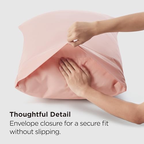 Bedsure Queen Pillow Cases Set of 2 - Blush Pink 20x30in Soft Microfiber