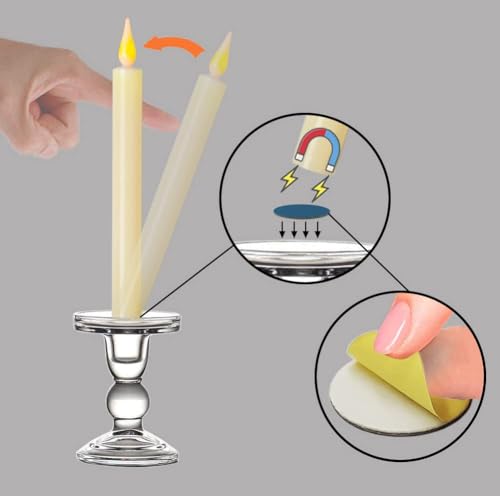 9-Pack Flameless Window Candles with Magnetic & Suction Cup Holders
