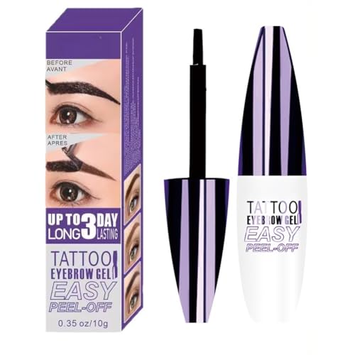 HANJILIAN Dark Brown Peel-Off Eyebrow Gel - Waterproof Tattoo Tint #01