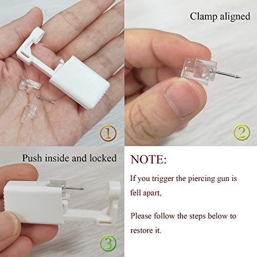 Silver Angel Disposable Nose Piercing Kit with Hypoallergenic Studs