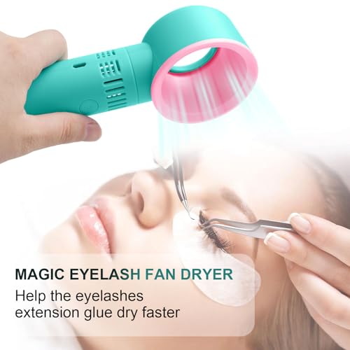 Portable Bladeless USB Rechargeable Eyelash Fan Dryer - 3 Speeds