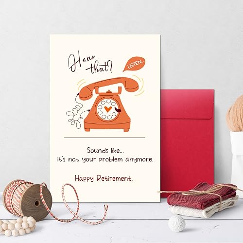 Cheeklee Funny Retirement Card for Him & Her - Humorous Leaving Card & Gift - Retirement Celebration for Friends, Bosses, Family - 8.1 x 5.3 Inches