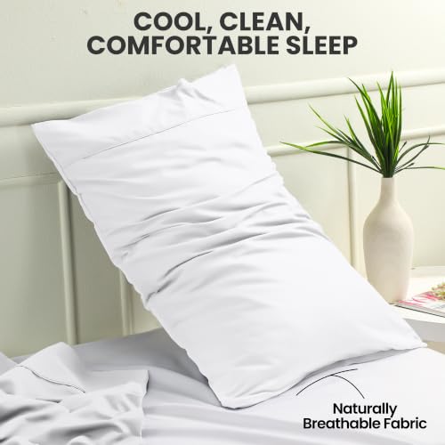 King Size Pillow Cases Set of 6 - Ultra Soft White Covers