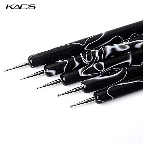 KADS 5-Piece 2-Way Nail Art Dotting Pens for Manicure & Gel Painting