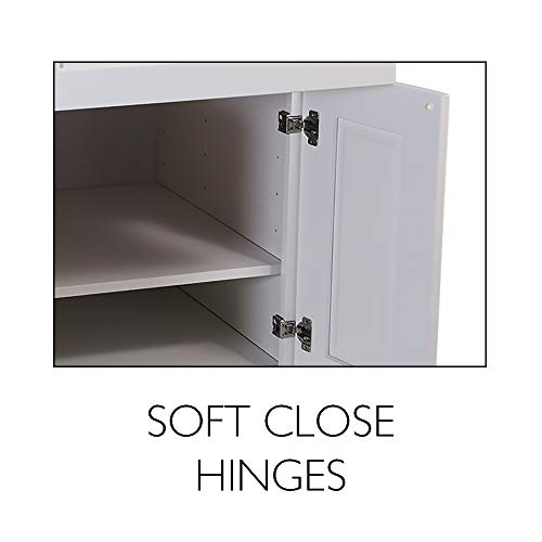 Design House Brookings Shaker Unassembled Wall Kitchen Cabinet W1224, 12 W x 12 D x 24 H, Painted White with Sherwin Williams®, Solid Wood – Design House, 561530