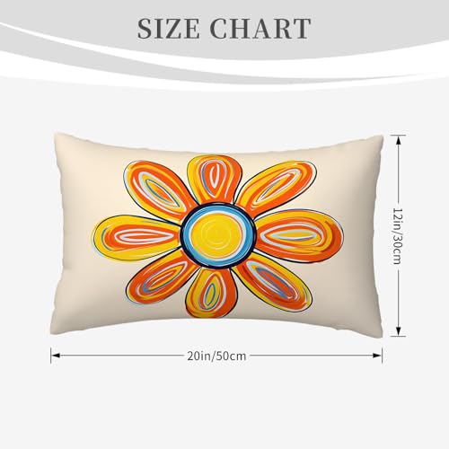 GSRONY Floral Watercolor Throw Pillow Cover 12x20 Inch Lumbar Cushion Case