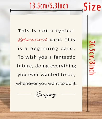 Funny Retirement Card with Envelope - Perfect Farewell Gift