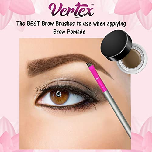 Vertex Firm Angled Eyebrow Brush Kit 2-Piece Hair Strokes Applicator