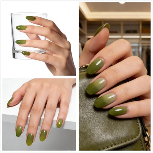 Lifemajic Olive Green Gel Nail Polish 15ml UV Soak Off