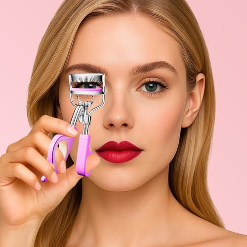 Goldenrich Ergonomic Eyelash Curler with 10 Replacement Pads & Charm