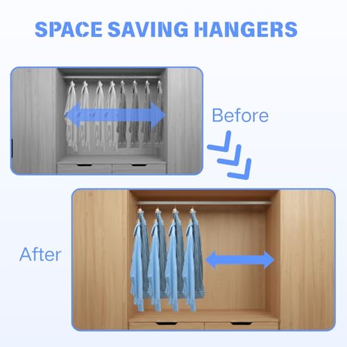 100 Heavy Duty Hanger Connector Hooks - Space-Saving Closet Organizers