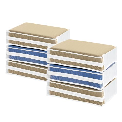 Whitmor Zippered Sweater Bag Set - Stackable Clear Storage Bags for Clothes