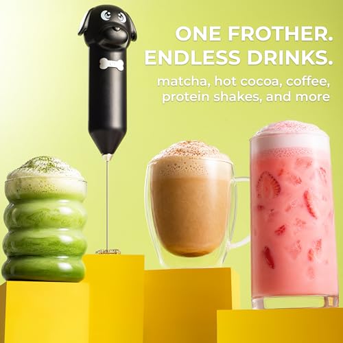 Zulay Kitchen Dog Milk Frother – Adorable Design for Lattes & Cappuccinos