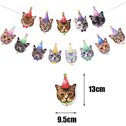 Cat Face Hanging Bunting Banner for Birthday Party Princess Decor