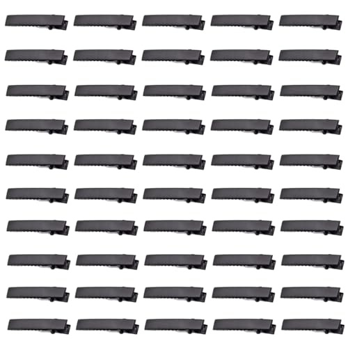 Black Alligator Hair Clips 4.5cm - 50 Pack Metal Duck Bill Clips for DIY Hair Bows & Crafts