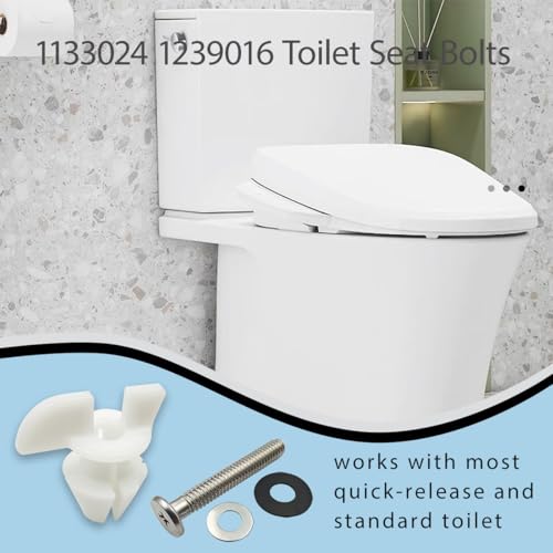 Kohler Toilet Seat Bolts Replacement Kit - Stainless Steel Hardware with Rubber Washers