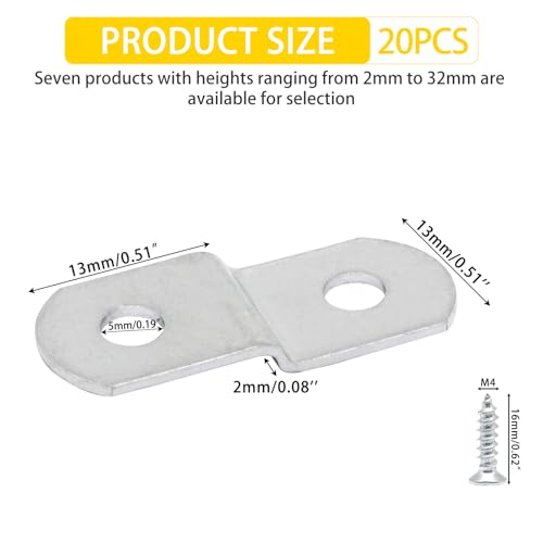 Z-Shape Offset Clips for Picture Framing - 20pcs with Screws