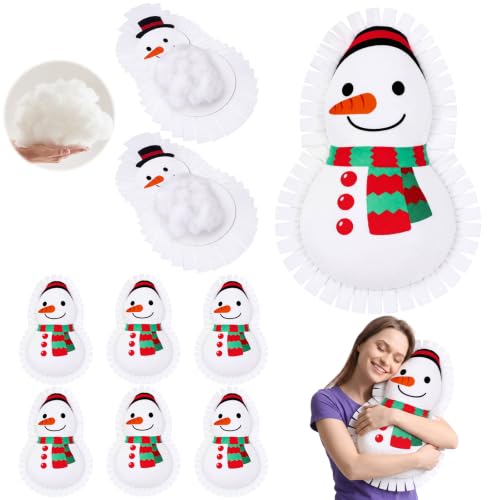 Snowman Fleece Pillow Craft Kit - No-Sew DIY Holiday Decorations for Kids
